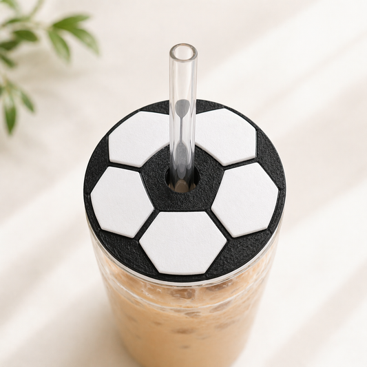 Soccer Libbey cup Lid Decor