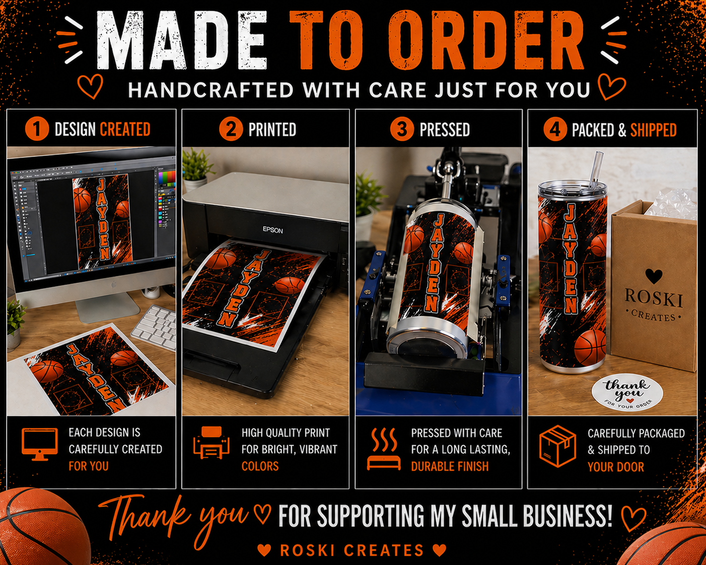 Personalized Basketball Tumbler with Name