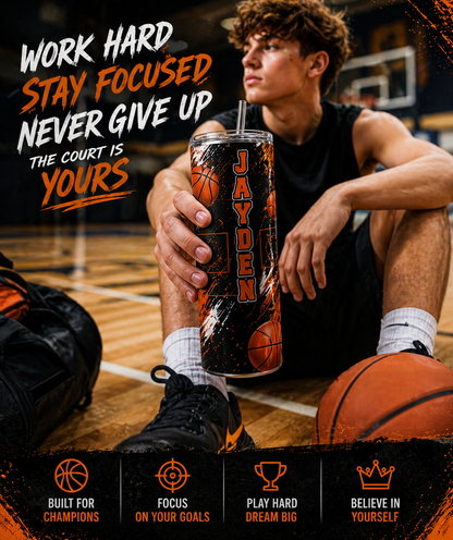 Personalized Basketball Tumbler with Name