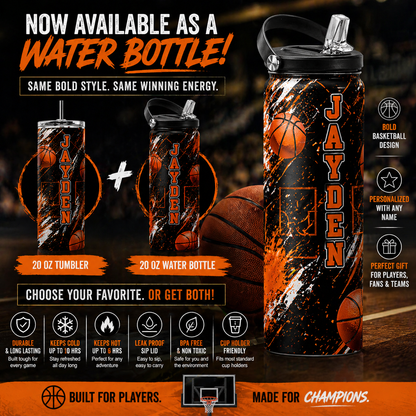 Personalized Basketball Tumbler with Name