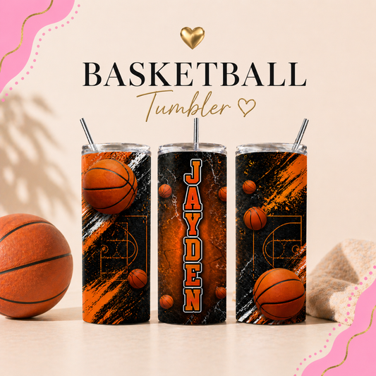 Personalized Basketball Tumbler with Name