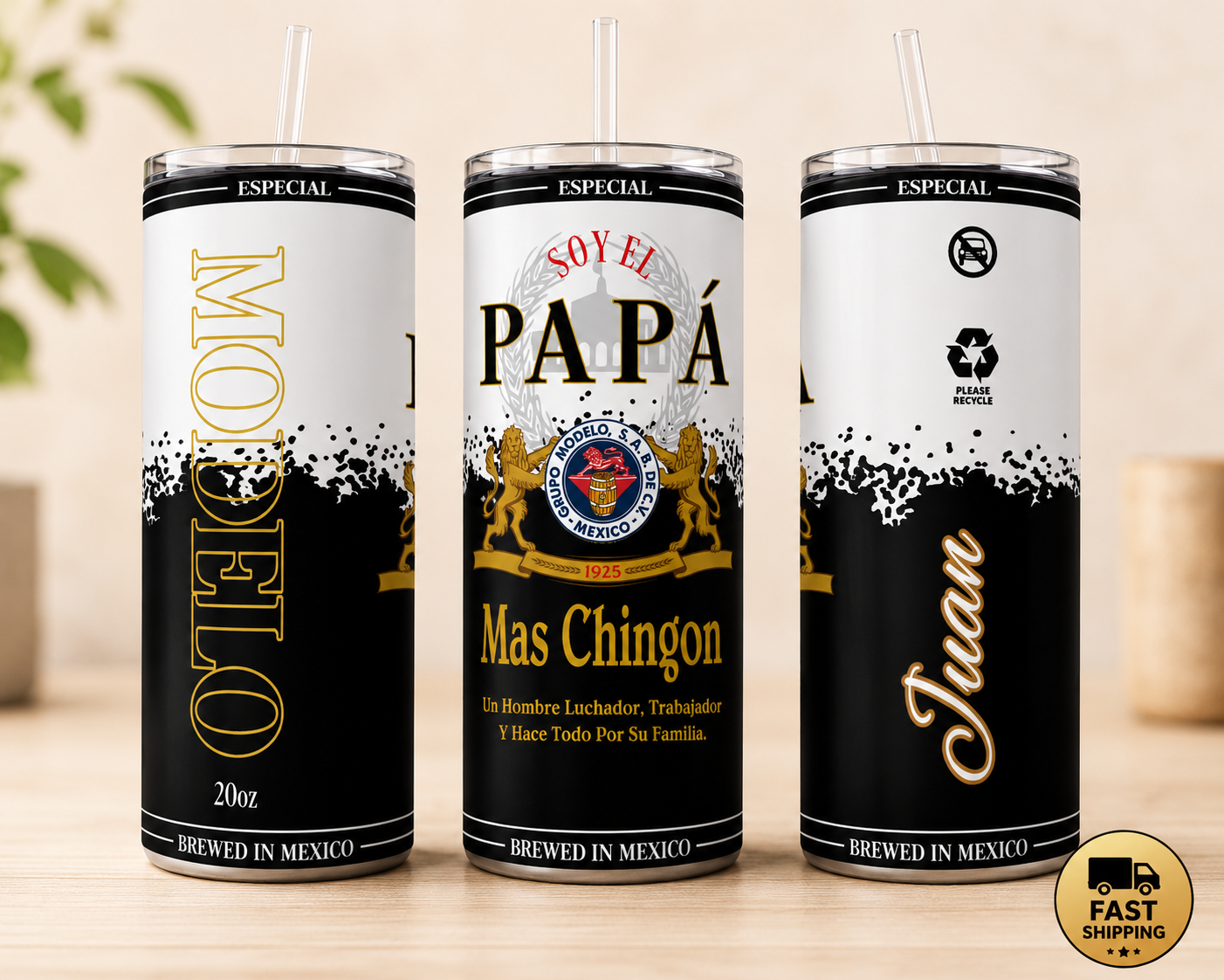Papa mas chingon latinos tumbler 20oz, Custom Name Father's Day Gift