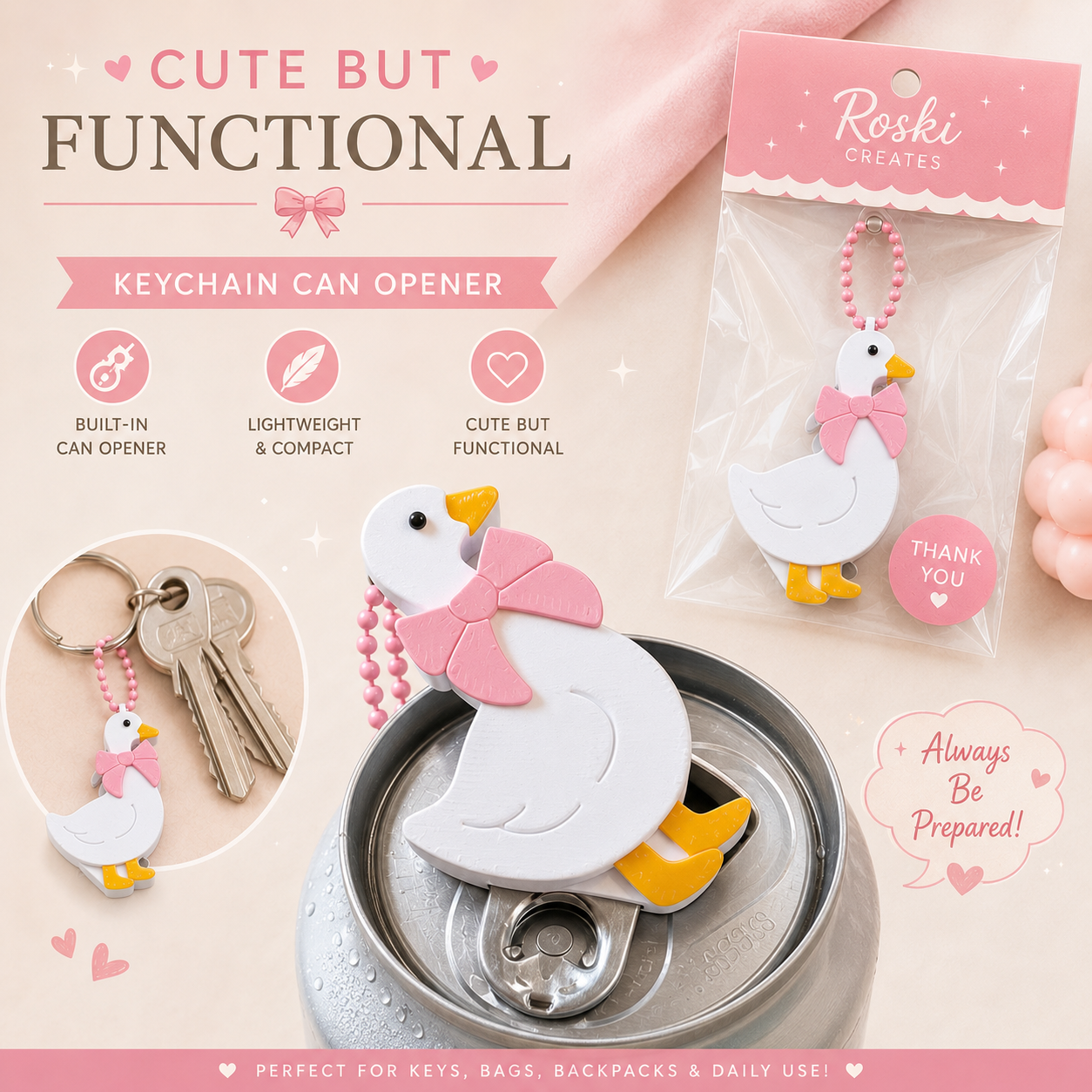 Duck Keychain Soda Can Opener
