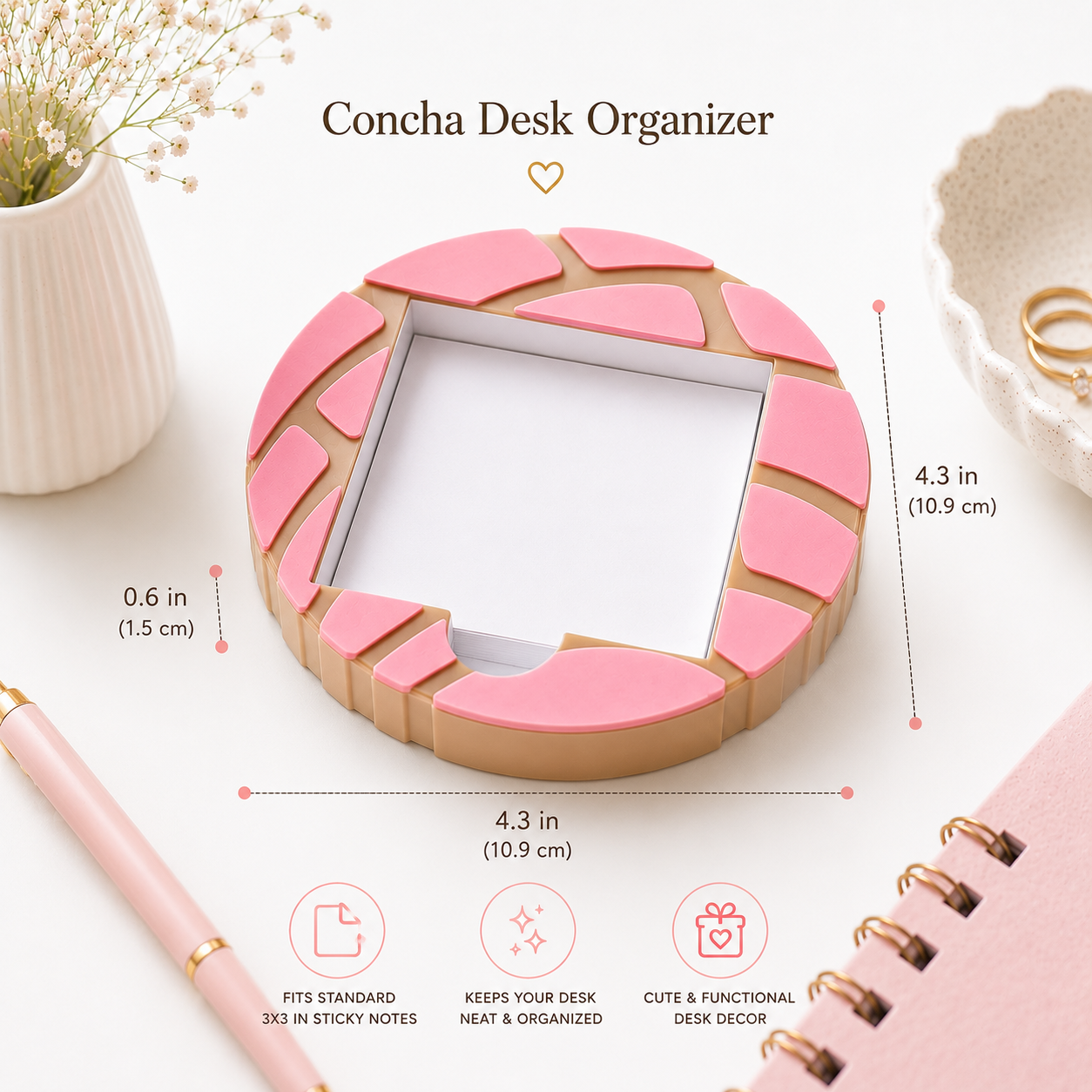 Concha Sticky notes Holder