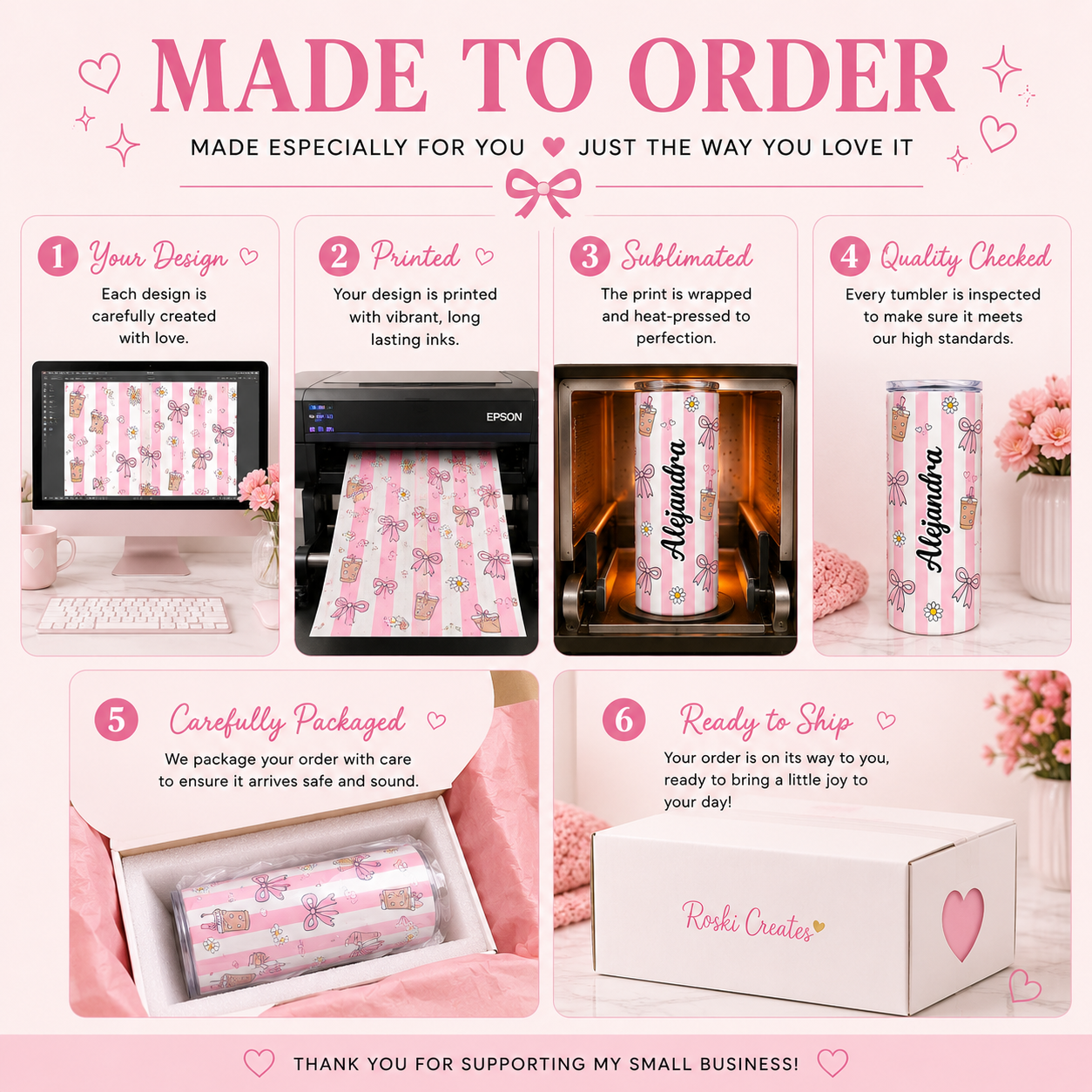 Iced Coffee girly skinny tumbler 20oz