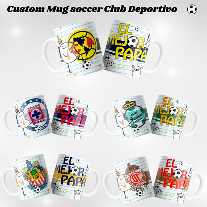 Mexican Soccer Mug 15oz – Futbol México Coffee Cup, Sporty Ceramic Mug for Soccer Fans, Sublimation Design, Gift for Football Lovers