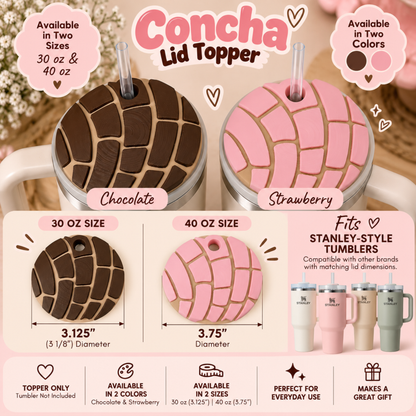Conchita Lid Topper — compatible with Stanley 30 oz & 40 oz | Strawberry & Chocolate