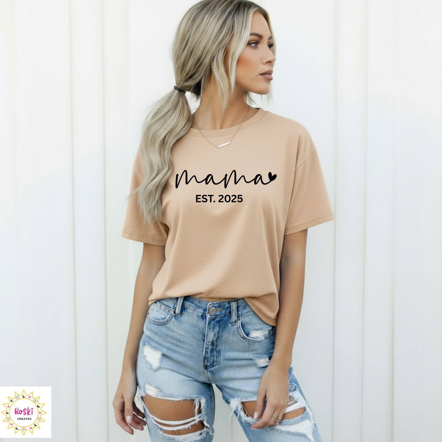 Personalized Mama T-Shirt,  New Mom Gift,  Mama Established Tee, Custom EST. Year Mama Tee
