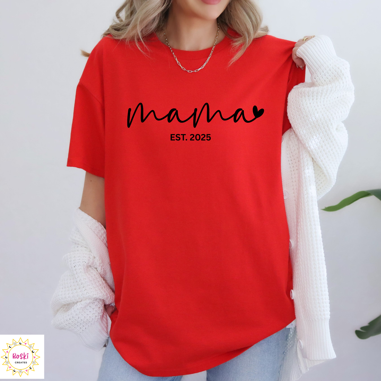 Personalized Mama T-Shirt,  New Mom Gift,  Mama Established Tee, Custom EST. Year Mama Tee