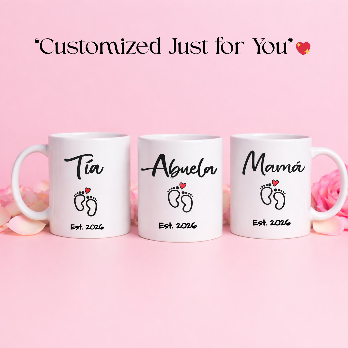 Personalized Mama Coffee Mug, Pregnancy Announcement Gift, Custom Title Cup