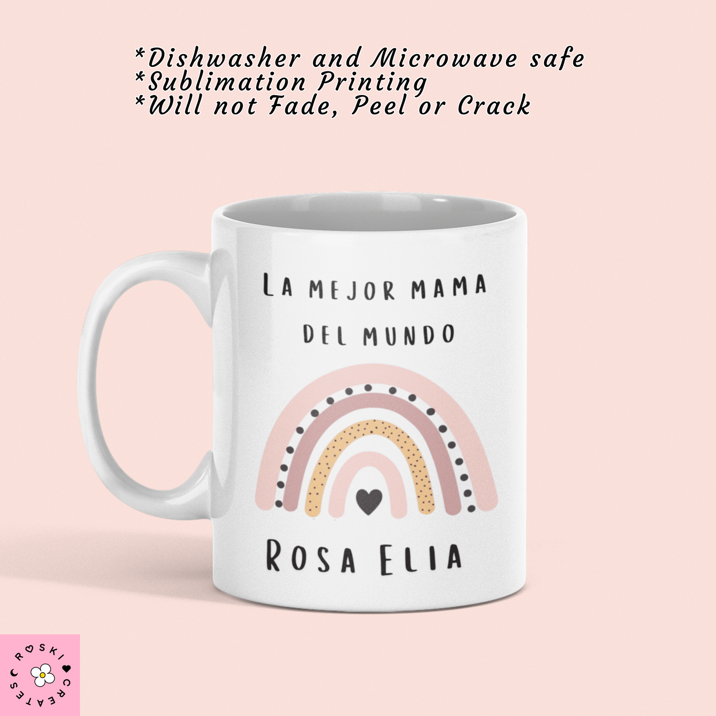 Custom Rainbow Mug for Latinas Moms, Latinas mamas Mug, personalize Mama mug, Gift for Mamas, Gift for her, Latinas gifts