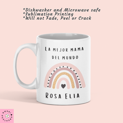 Custom Rainbow Mug for Latinas Moms, Latinas mamas Mug, personalize Mama mug, Gift for Mamas, Gift for her, Latinas gifts