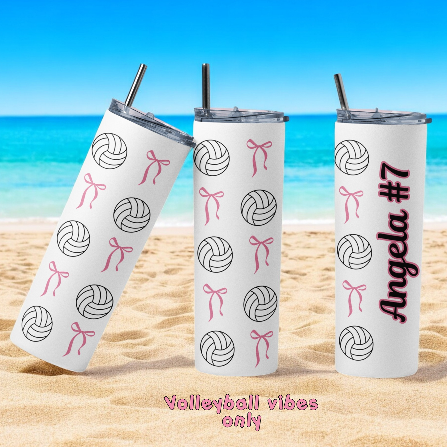 Coquette volleyball Girly tumbler sports collection bottle water volleyball lovers girls who loves volleyball, coquette sporty girly  coach.