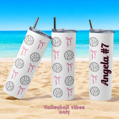 Coquette volleyball Girly tumbler sports collection bottle water volleyball lovers girls who loves volleyball, coquette sporty girly  coach.