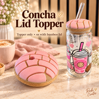 Pink Concha Lid Topper