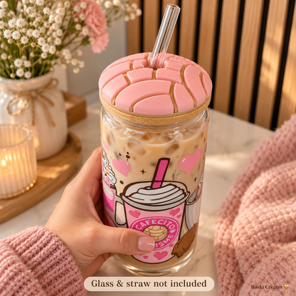 Pink Concha Lid Topper
