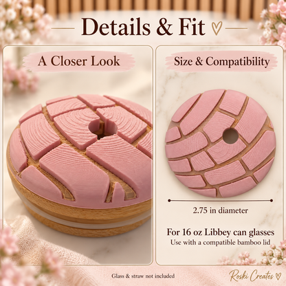 Pink Concha Lid Topper