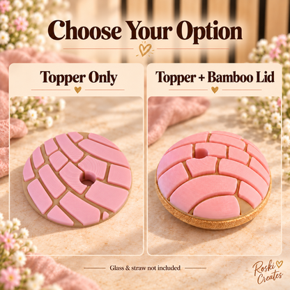 Pink Concha Lid Topper