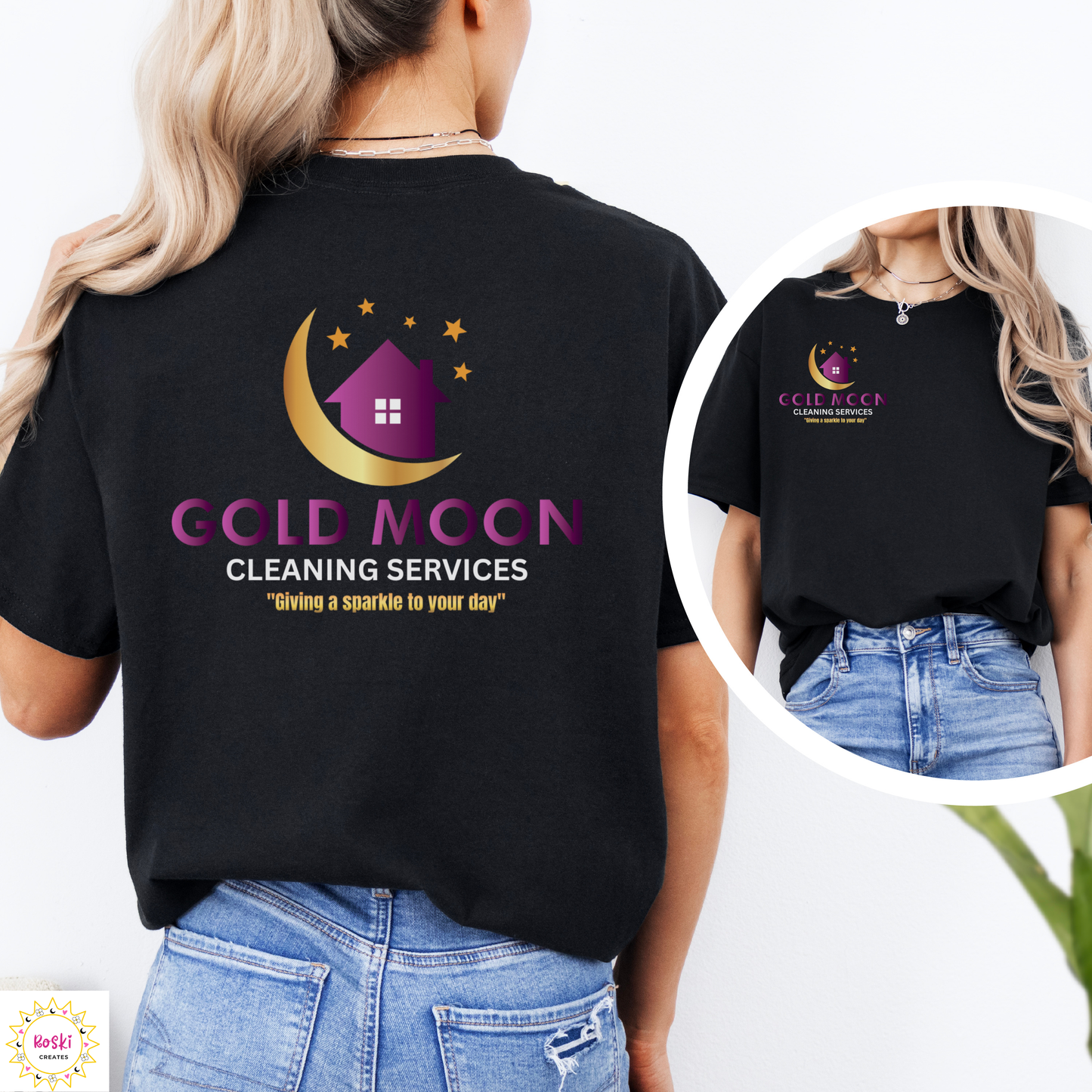 Custom Company Logo T-Shirt | Personalized Workwear Tee | Add Your Business Logo | Made with Love by Roski Creates