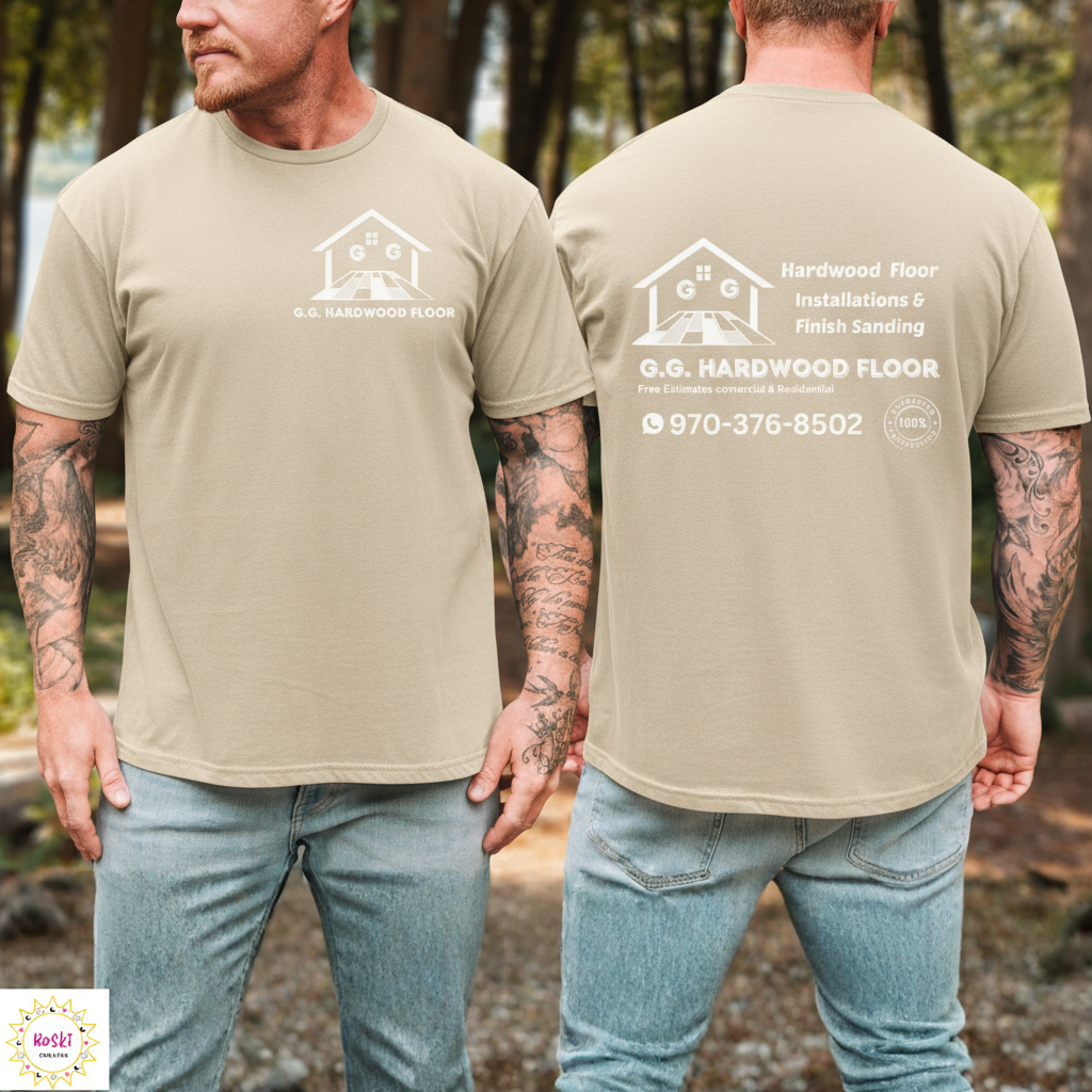 Custom Company Logo T-Shirt | Personalized Workwear Tee | Add Your Business Logo | Made with Love by Roski Creates