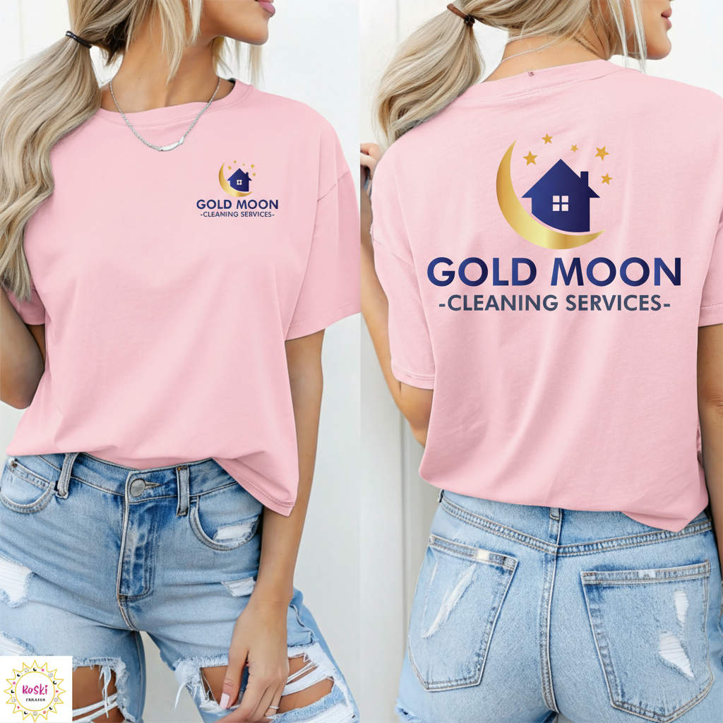 Custom Company Logo T-Shirt | Personalized Workwear Tee | Add Your Business Logo | Made with Love by Roski Creates
