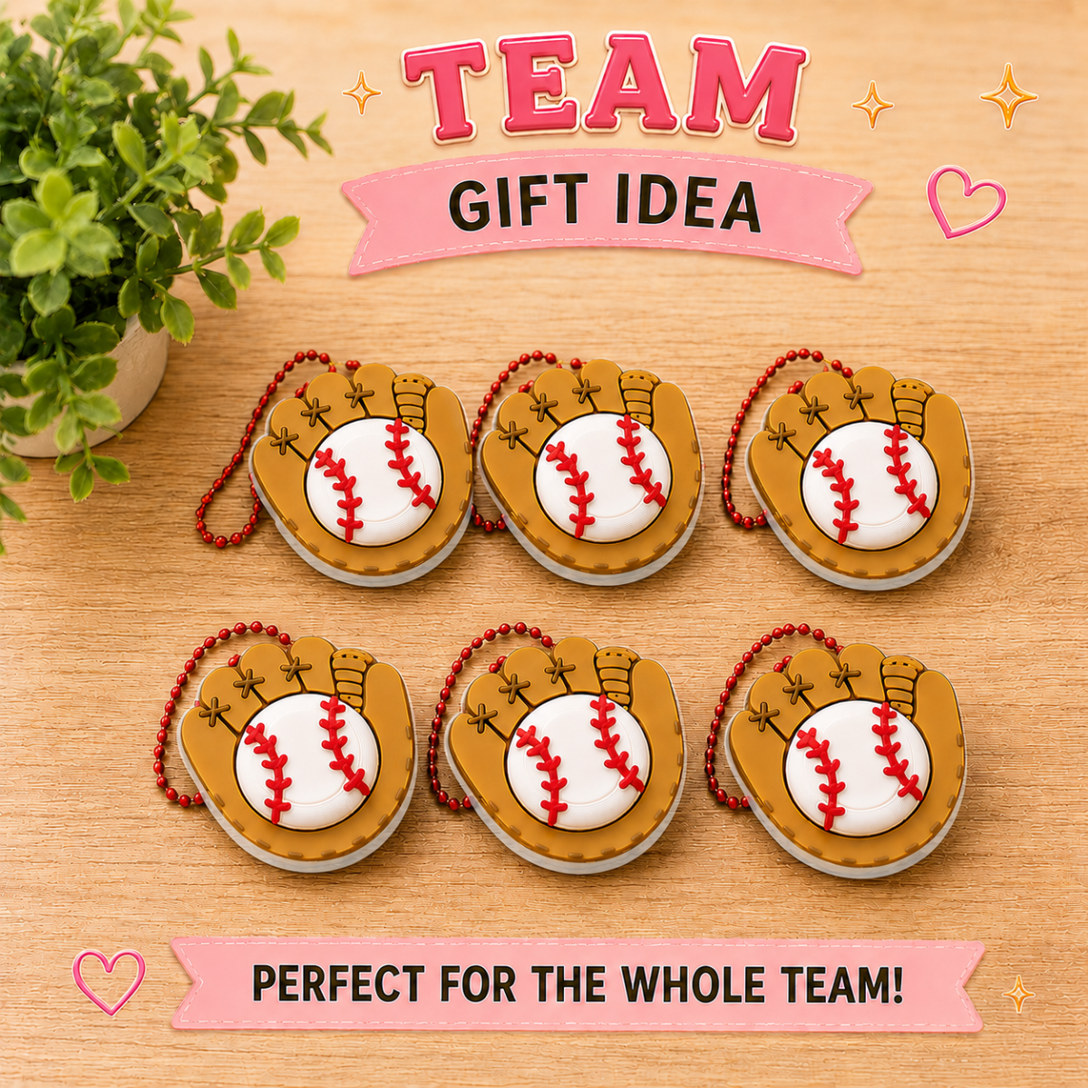 Baseball Fidget Clicker Keychain