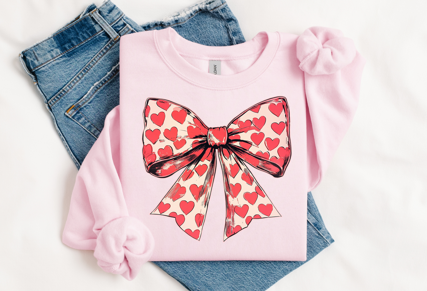 Valentines Big Coquette Bow Sweatshirt, Coquette Girls Sweatshirt.