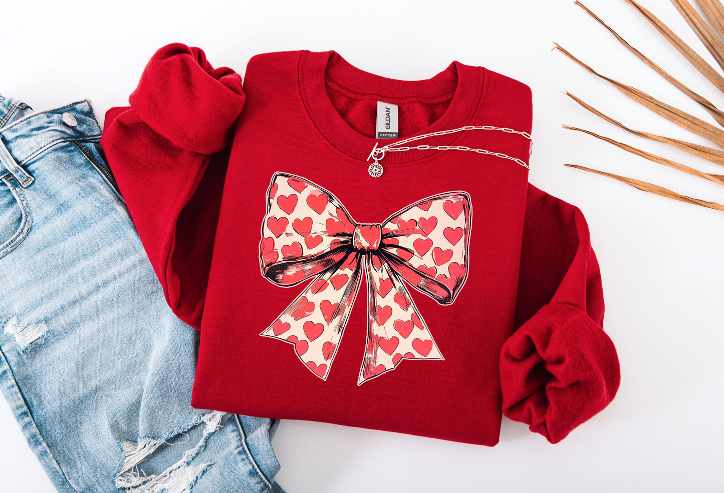 Valentines Big Coquette Bow Sweatshirt, Coquette Girls Sweatshirt.