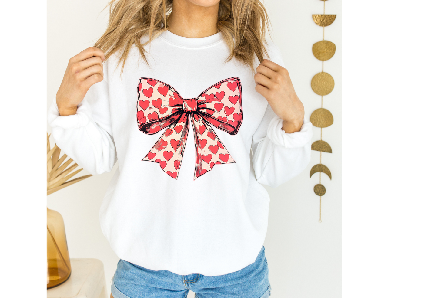 Valentines Big Coquette Bow Sweatshirt, Coquette Girls Sweatshirt.