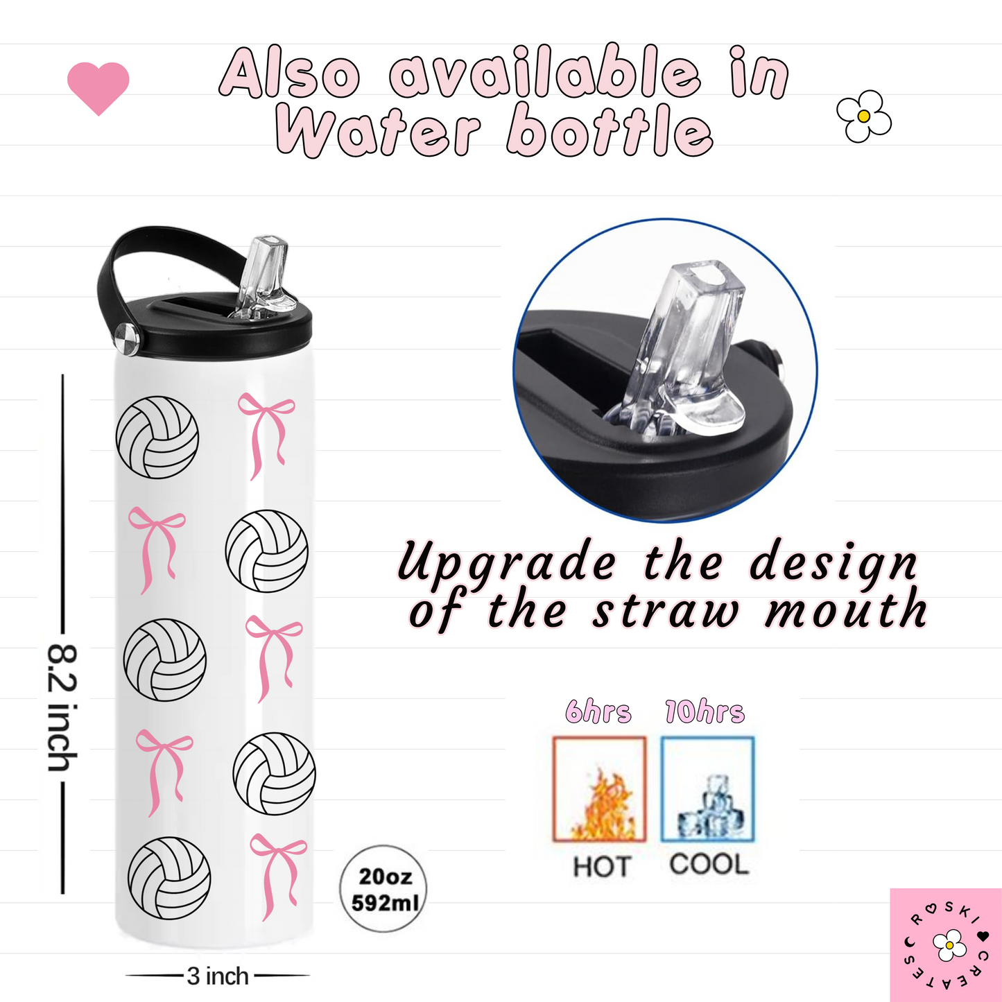 Coquette volleyball Girly tumbler sports collection bottle water volleyball lovers girls who loves volleyball, coquette sporty girly  coach.