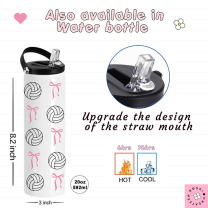 Coquette volleyball Girly tumbler sports collection bottle water volleyball lovers girls who loves volleyball, coquette sporty girly  coach.
