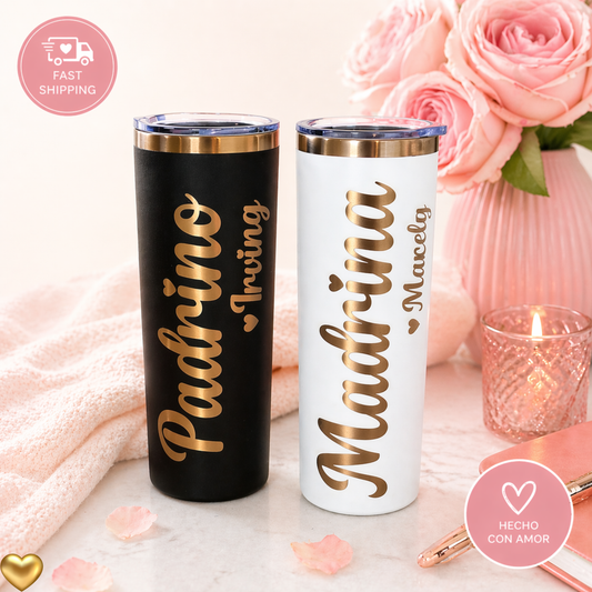 Personalized Padrino or Madrina Skinny Tumbler 20oz
