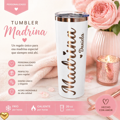 Personalized Padrino or Madrina Skinny Tumbler 20oz