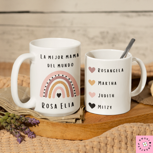 Custom Rainbow Mug for Latinas Moms, Latinas mamas Mug, personalize Mama mug, Gift for Mamas, Gift for her, Latinas gifts