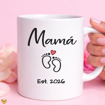 Personalized Mama Coffee Mug, Pregnancy Announcement Gift, Custom Title Cup